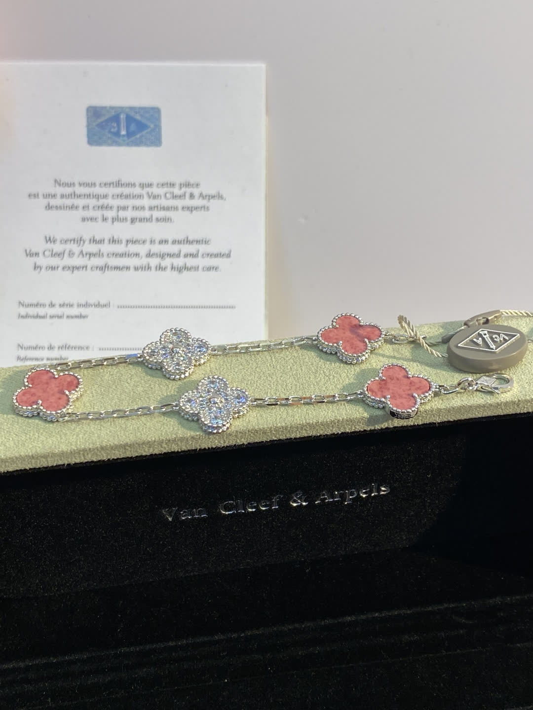 Van Cleef & Arpels Alhambra Pink Enamel Bracelet